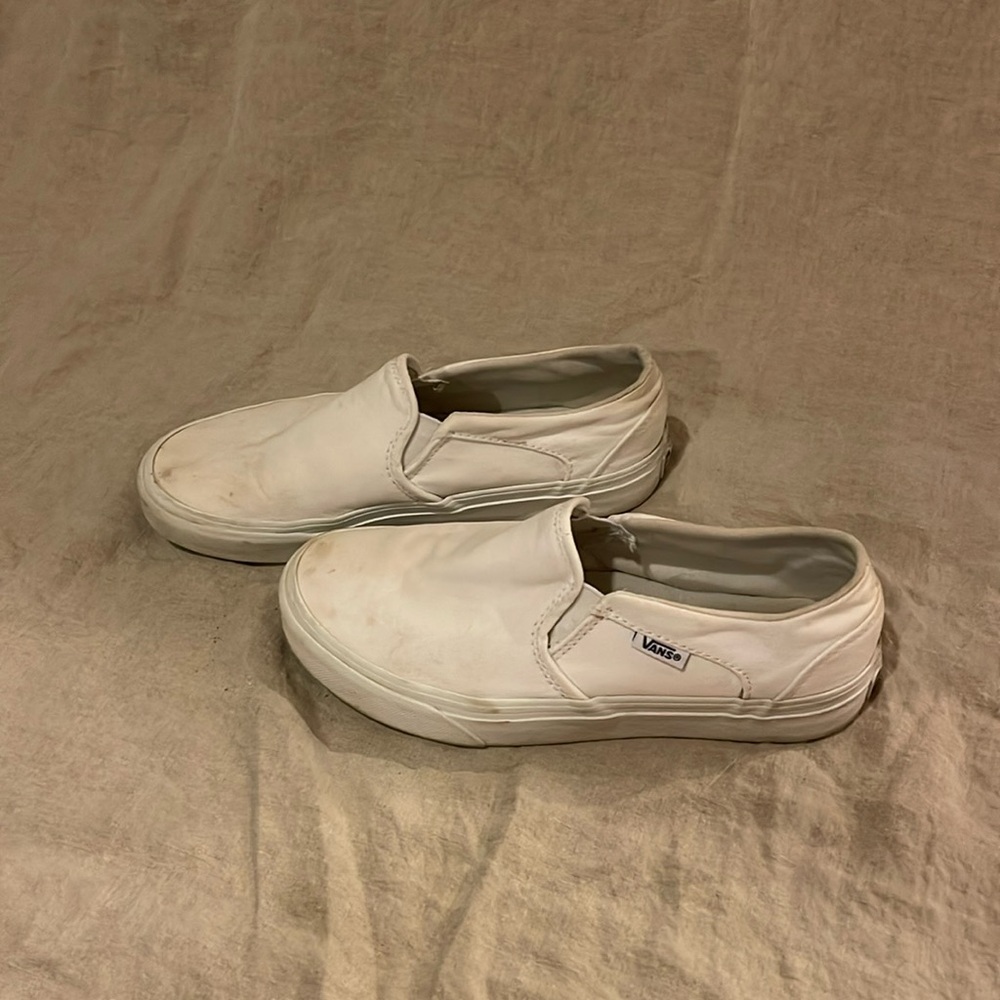 White Slip on Vans